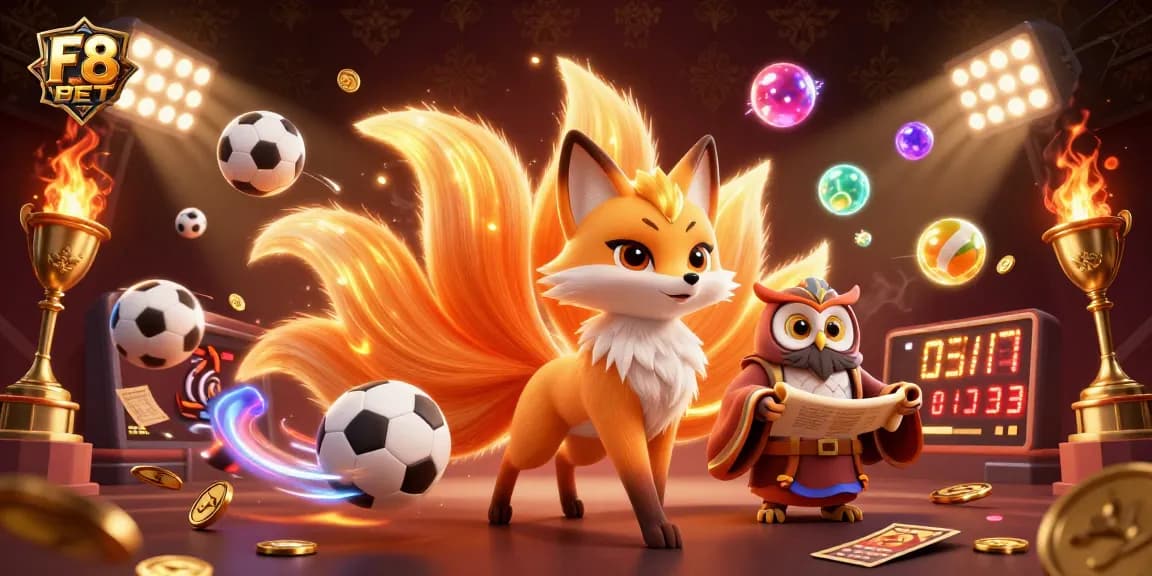Experience F8BET's thrilling gaming world with vibrant characters and dynamic sports themes.