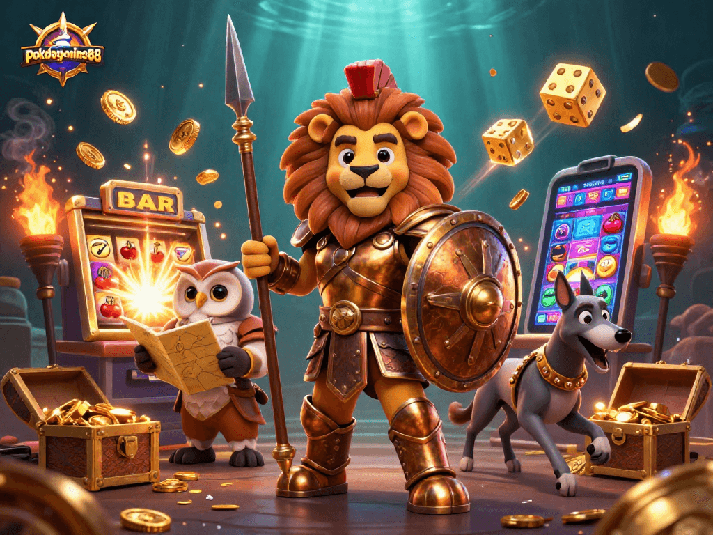 Experience thrilling gameplay with pokdeng-online88 in this vibrant 3D Casino scene.