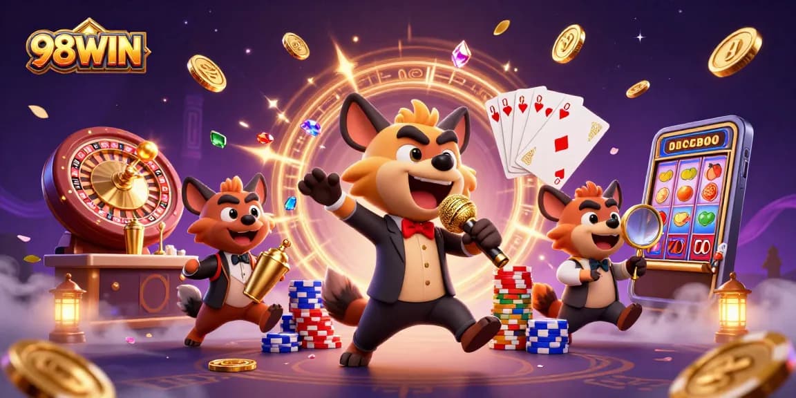 Engage in the vibrant atmosphere of 98WIN’s comedy casino with hyenas in action.
