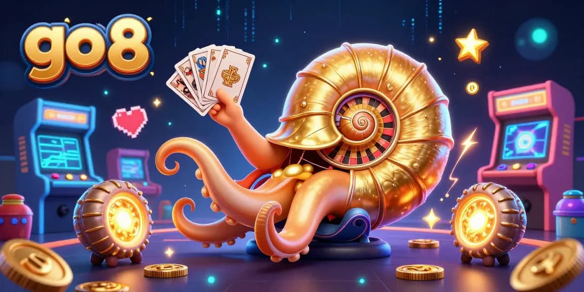Engage with go 8's vibrant gaming atmosphere in this elaborate 3D casino scene filled with dynamic characters and elements.