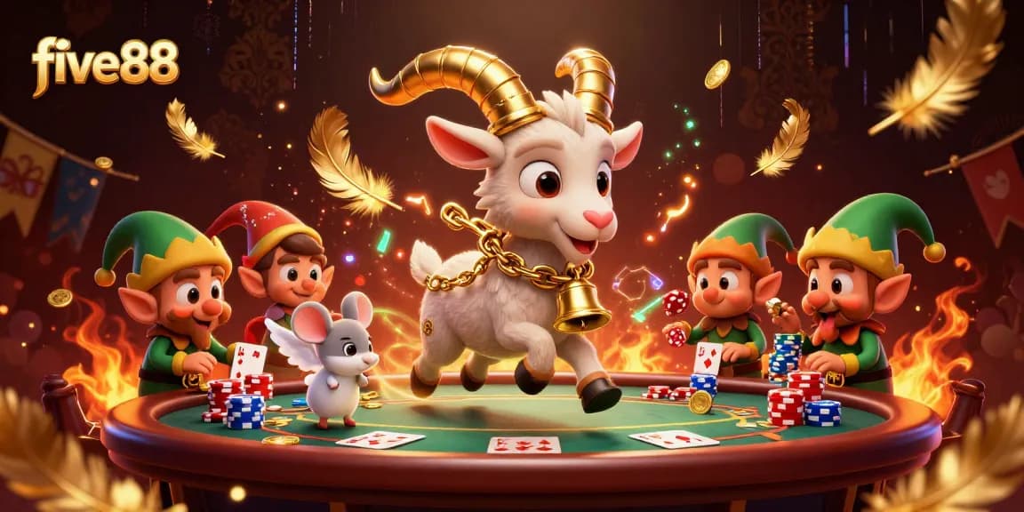 five88 showcases a festive underground casino scene with playful characters stealing poker chips.