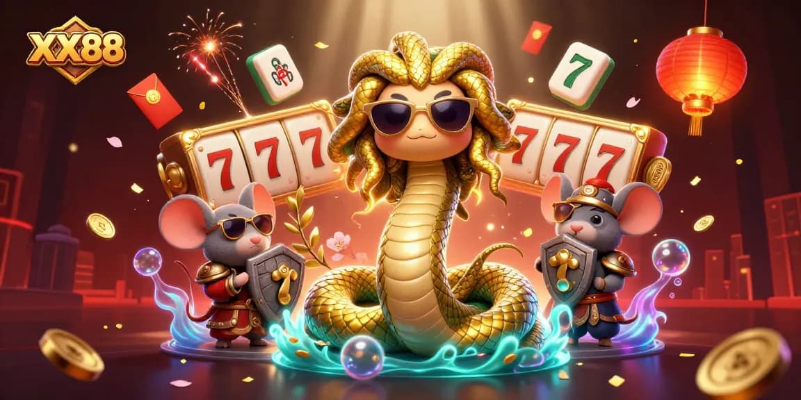 Win big at XX88 with a vibrant 3D scene featuring charming characters and exciting casino elements.