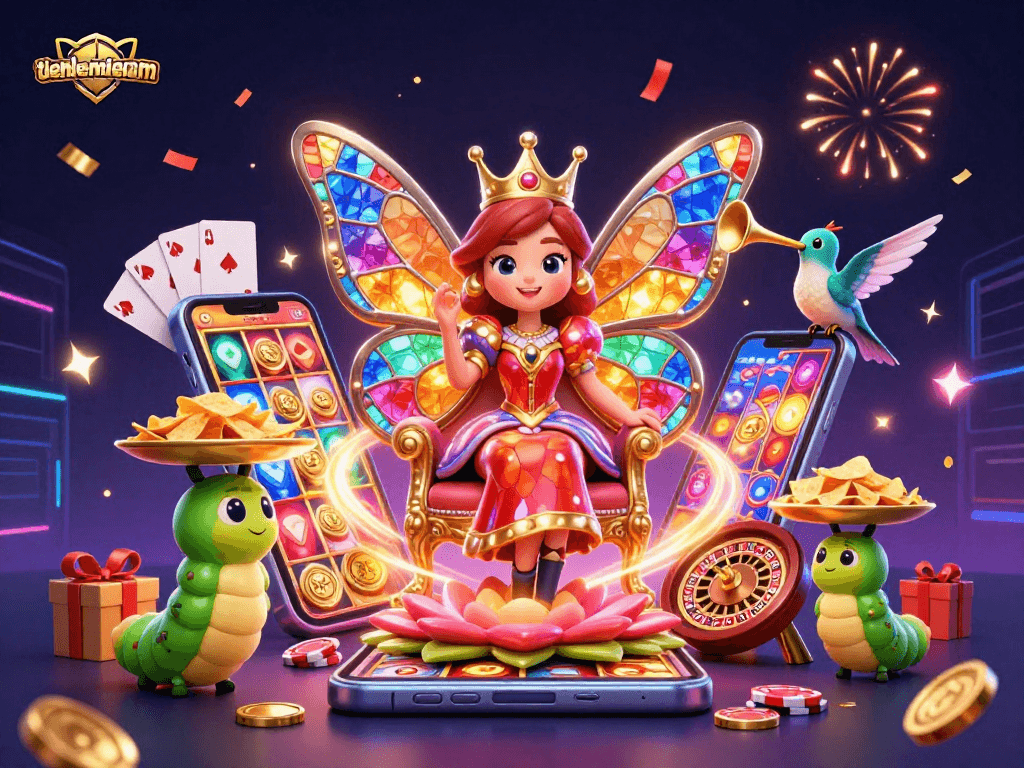Engage in thrilling gaming at tienlenmiennam with vibrant, colorful casino elements!