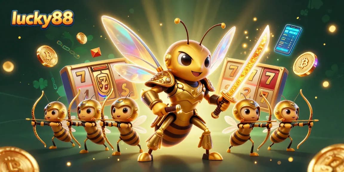 Engage in thrilling gameplay with lucky88's vibrant casino-themed illustration.
