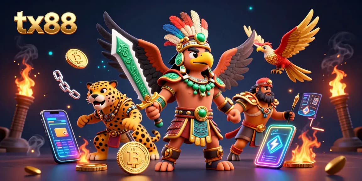 Experience thrilling action with tx88 as Aztec warriors navigate cryptocurrency gaming adventures.