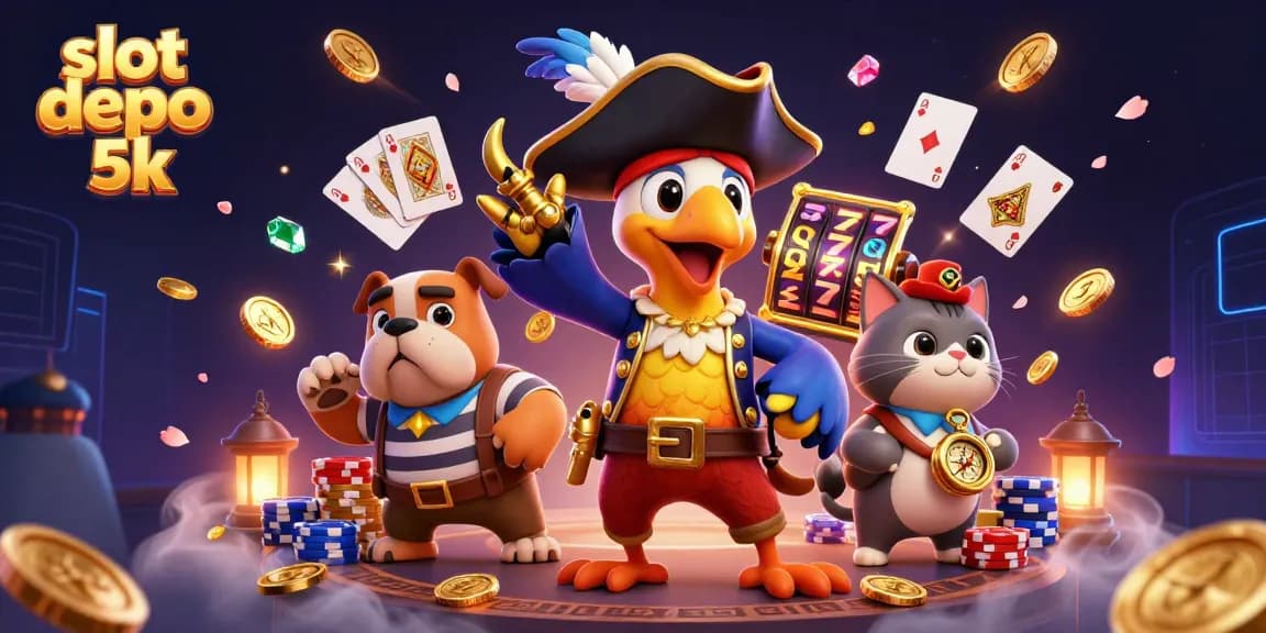 Spin the reels and win with slot depo 5k's exciting gameplay featuring vibrant casino elements.