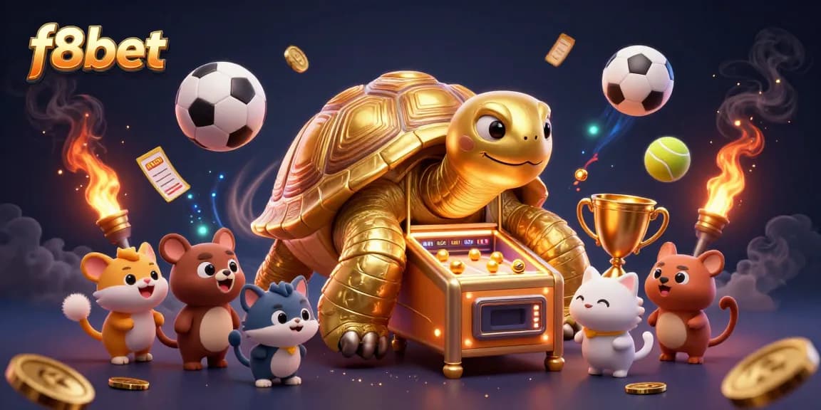 Experience thrilling bets with f8bet, featuring vibrant cartoon characters and dynamic sports elements.