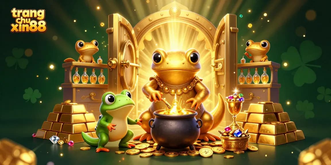 Experience the excitement of trang chu xin88 with dynamic gold-themed casino illustration