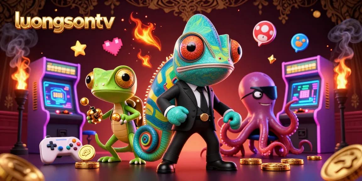 Experience thrilling play on luongsontv with vibrant 3D characters and casino game elements.