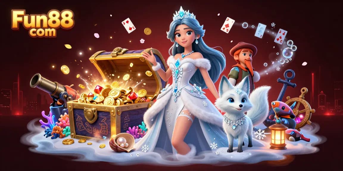 Experience exhilarating gaming action at Fun88 com with vibrant casino elements and stunning characters.
