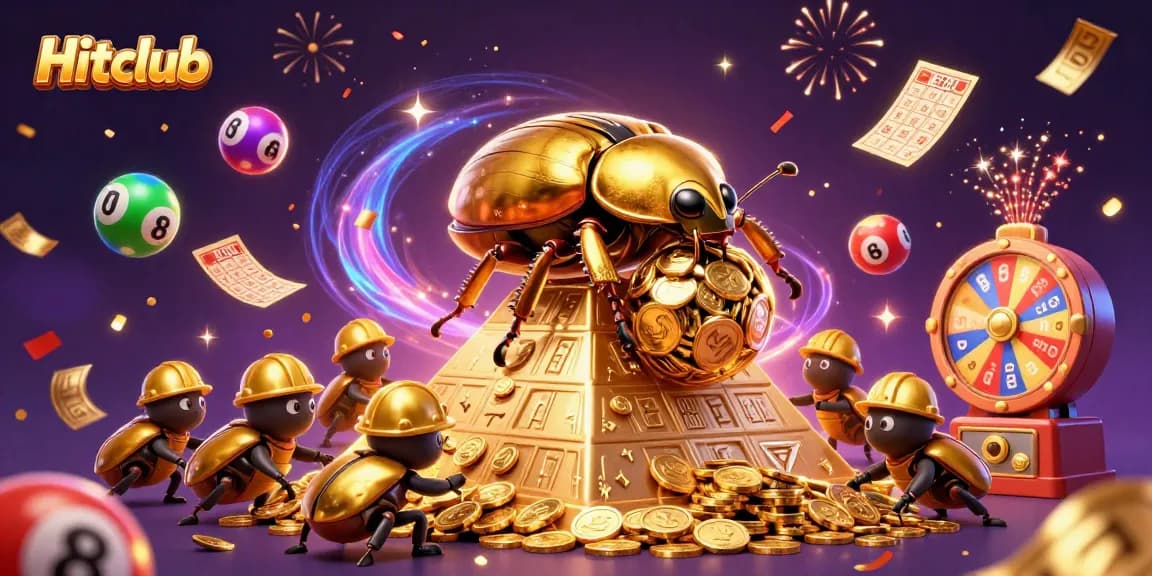 Experience exciting gaming adventures at Hitclub with colorful lottery balls and golden treasures!