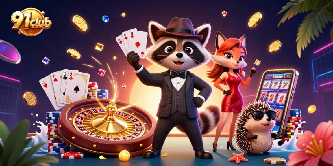 Play and win with 91club, experiencing thrilling casino games with vibrant characters and stunning visuals.