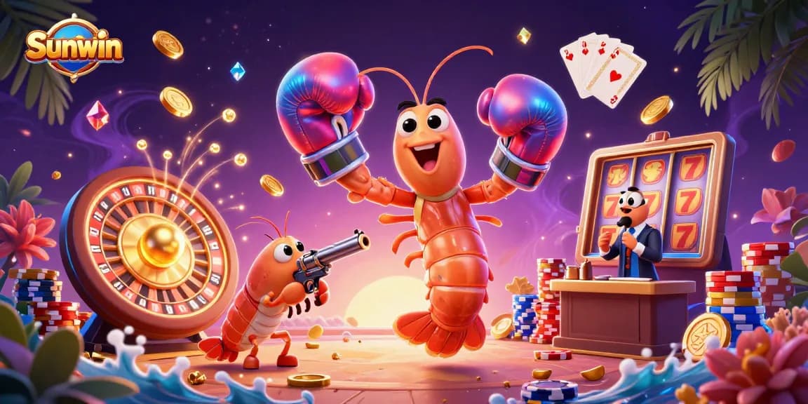 Experience thrilling wins at Sunwin with a vibrant 3D casino scene full of dynamic games and excitement.