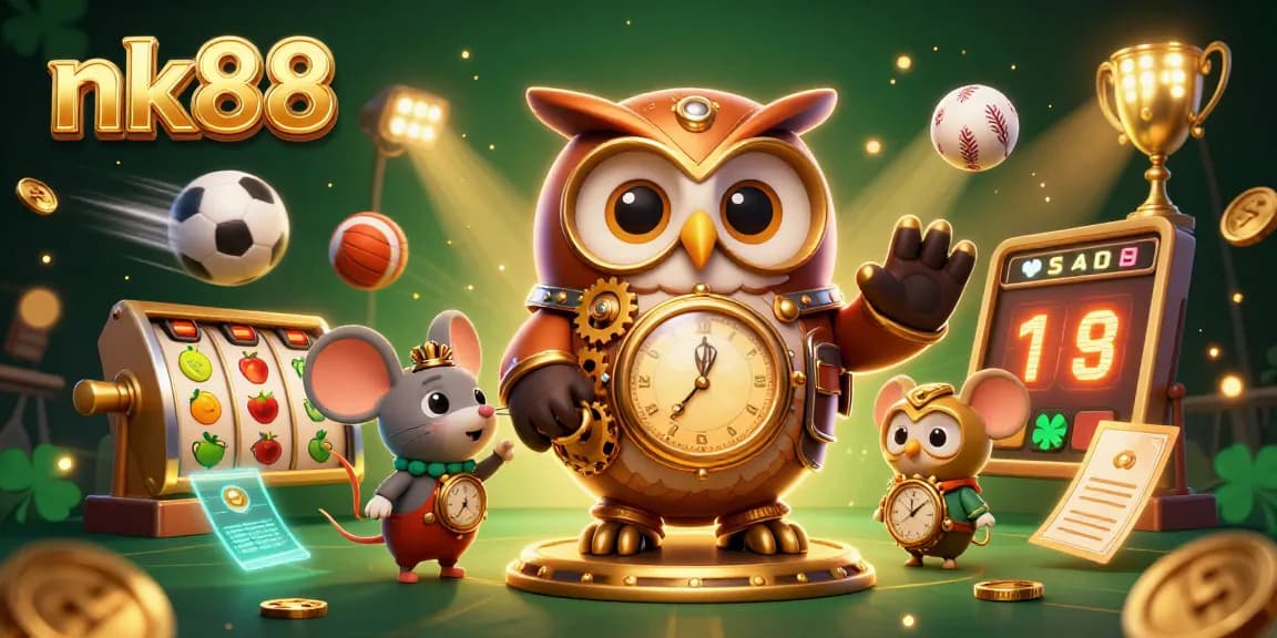 Experience thrilling bets at nk88 with an exciting 3D cartoon casino illustration showcasing vibrant gaming elements.