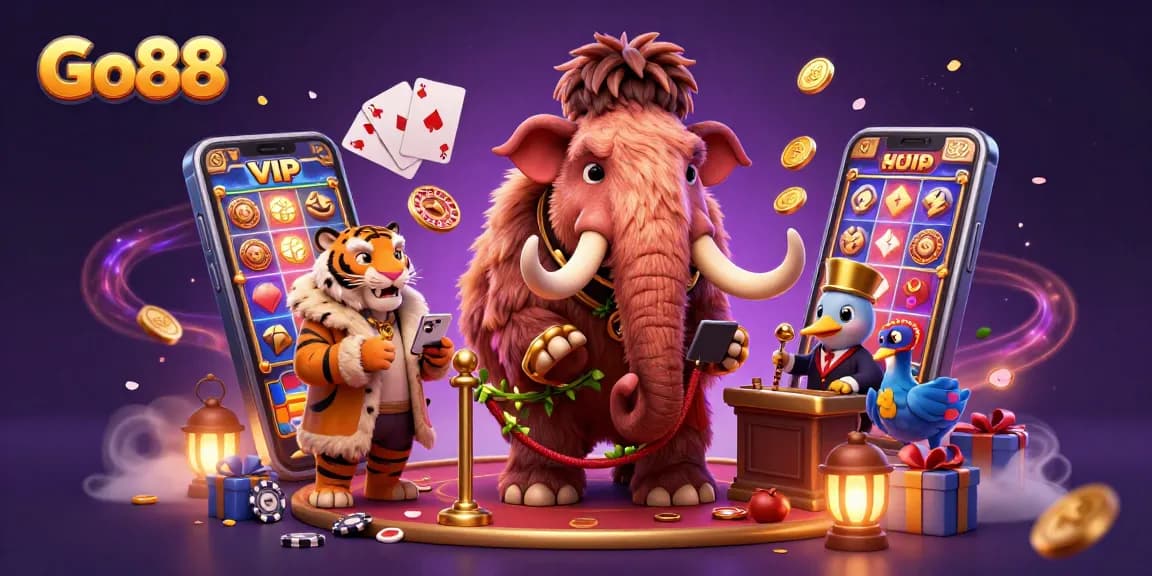 Go88 offers a vibrant casino experience with engaging characters and dynamic gaming elements.