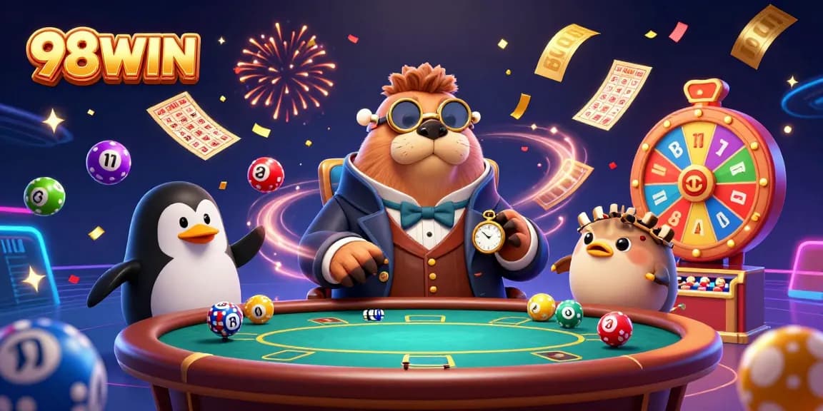 Experience thrilling action with 98WIN as the cartoon walrus and friends engage in an underwater poker game.