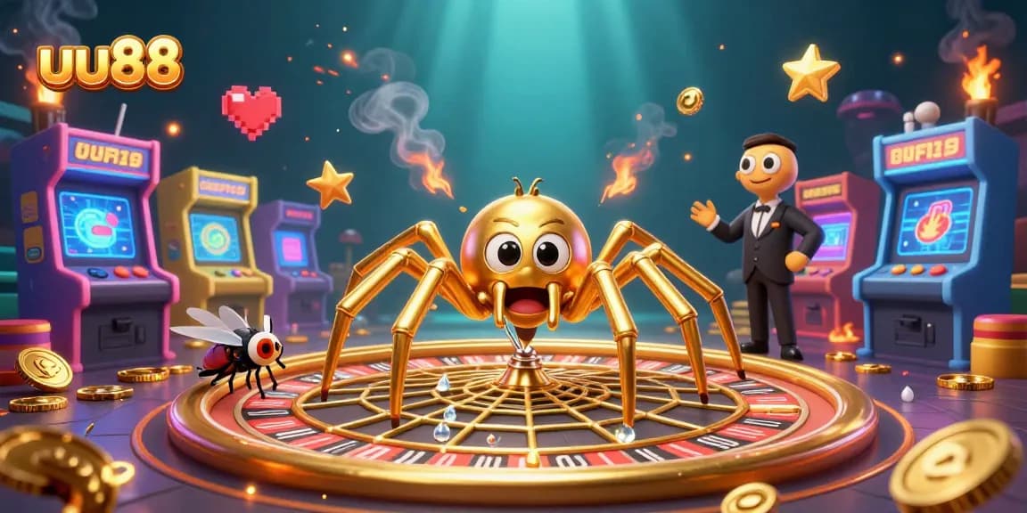 Experience the thrill of betting with uu88 at a dynamic 3D cartoon casino scene filled with excitement.