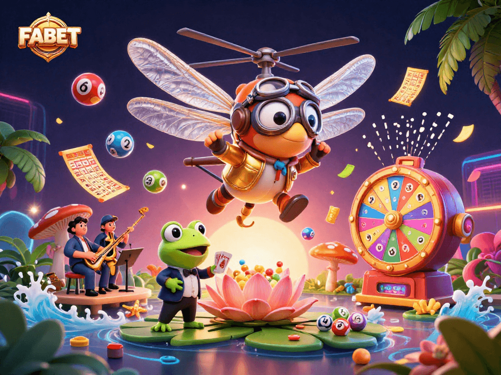 FABET brings excitement to gaming with vibrant scenes of casino fun and dynamic elements.