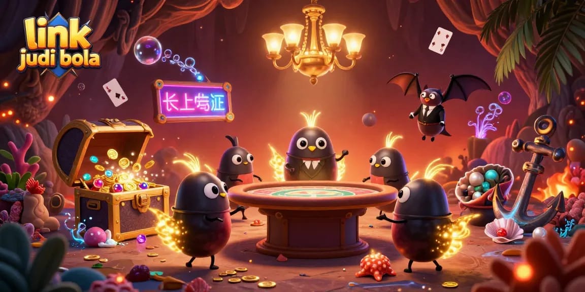 Engage with link judi bola in a vibrant casino scene, showcasing enchanting glowworms and dynamic gameplay.