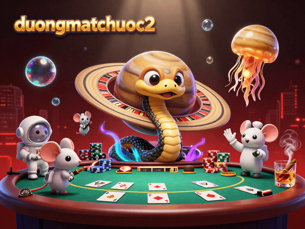 Engage with duongmatchuoc2 in an exciting gambling adventure surrounded by cosmic characters and vibrant elements.