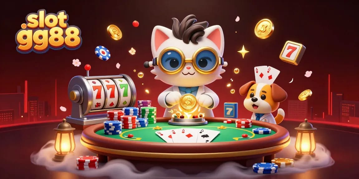 Play exciting slot gg88 games with vibrant designs and thrilling casino elements in a lively scene.