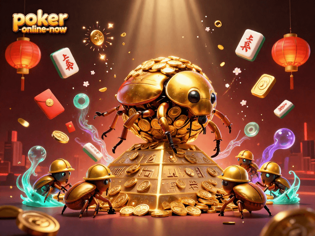 Join the excitement at poker-online-now as a golden beetle champions the casino challenge.