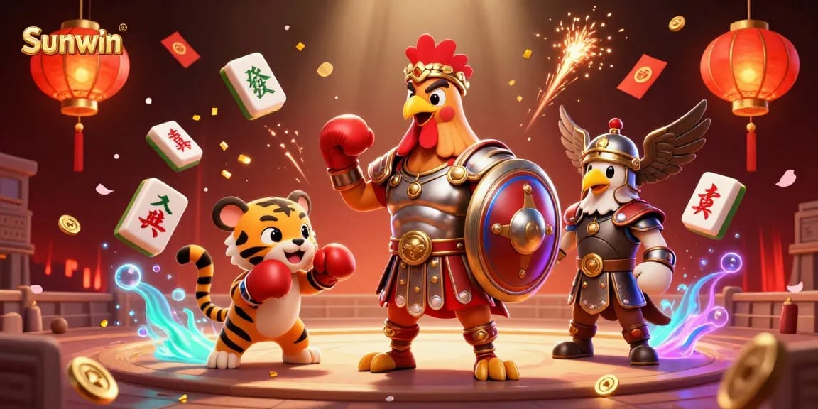 Experience thrilling action at Sunwin casino with vibrant elements and engaging characters in a 3D scene.