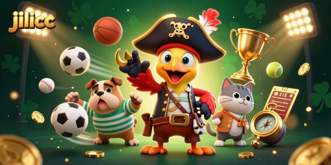 Experience thrilling entertainment with jilicc featuring a pirate captain and companions in a lively gambling scene.