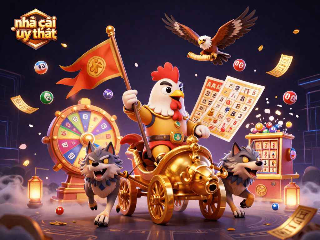 Engage with the action at nhà cái uy tín featuring a colorful lottery scene with dynamic elements.