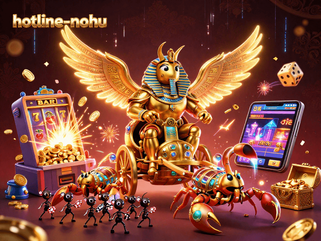 Spin the reels with hotline-nohu in a vibrant casino scene filled with rich elements and sparkling treasures.