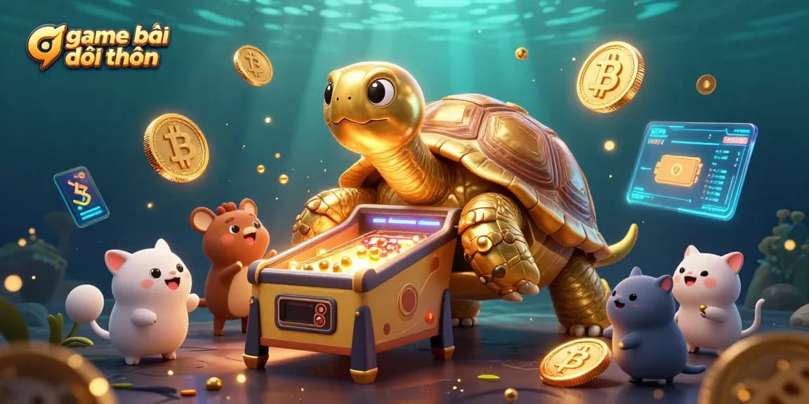 Engage with game bài đổi thưởng through an exciting scene of animated characters playing a futuristic pinball game.