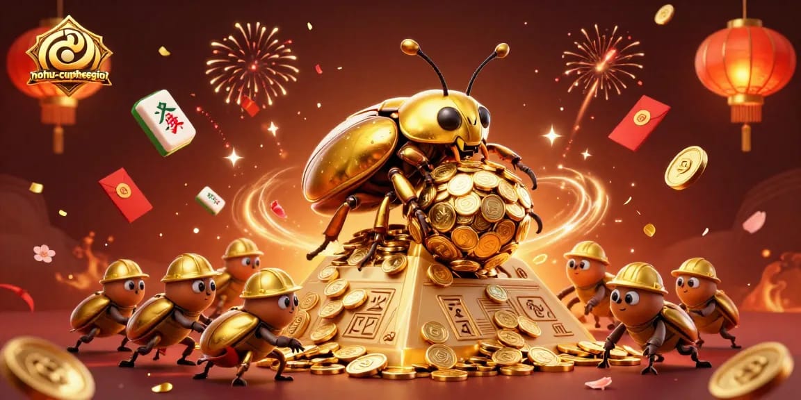 Experience the thrill of nohu-cupthegioi with vibrant golden imagery and dynamic gambling elements.