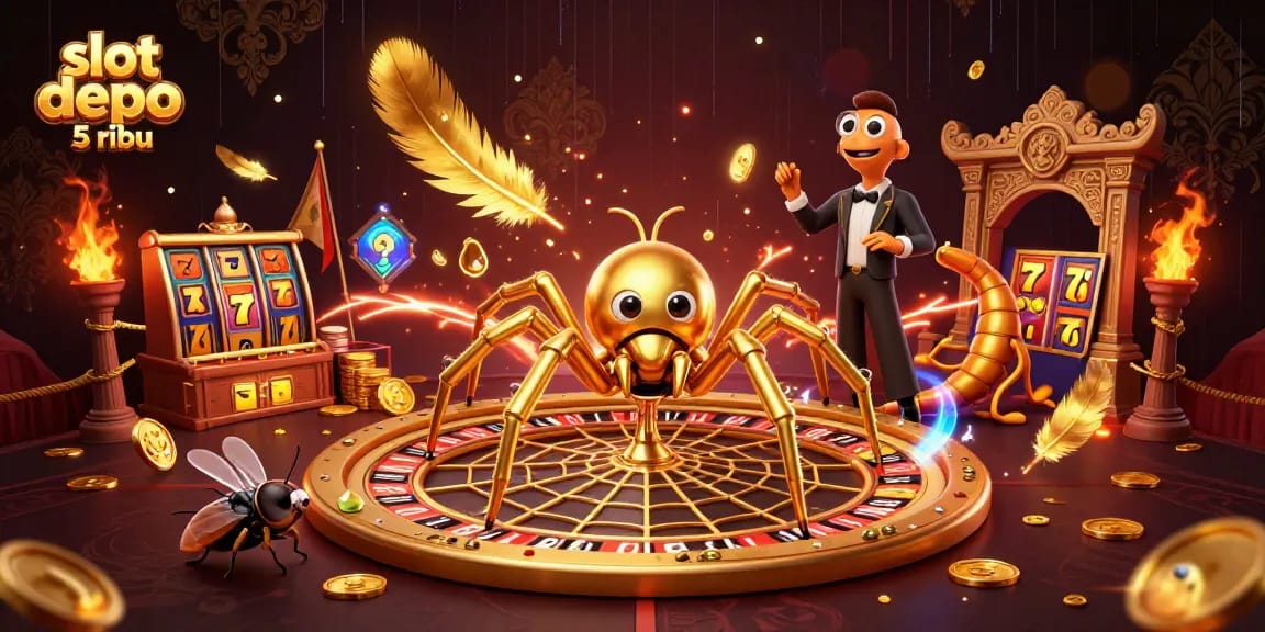 Spin the slot depo 5 ribu for chances at jackpots with exciting gaming elements in a vibrant casino scene.