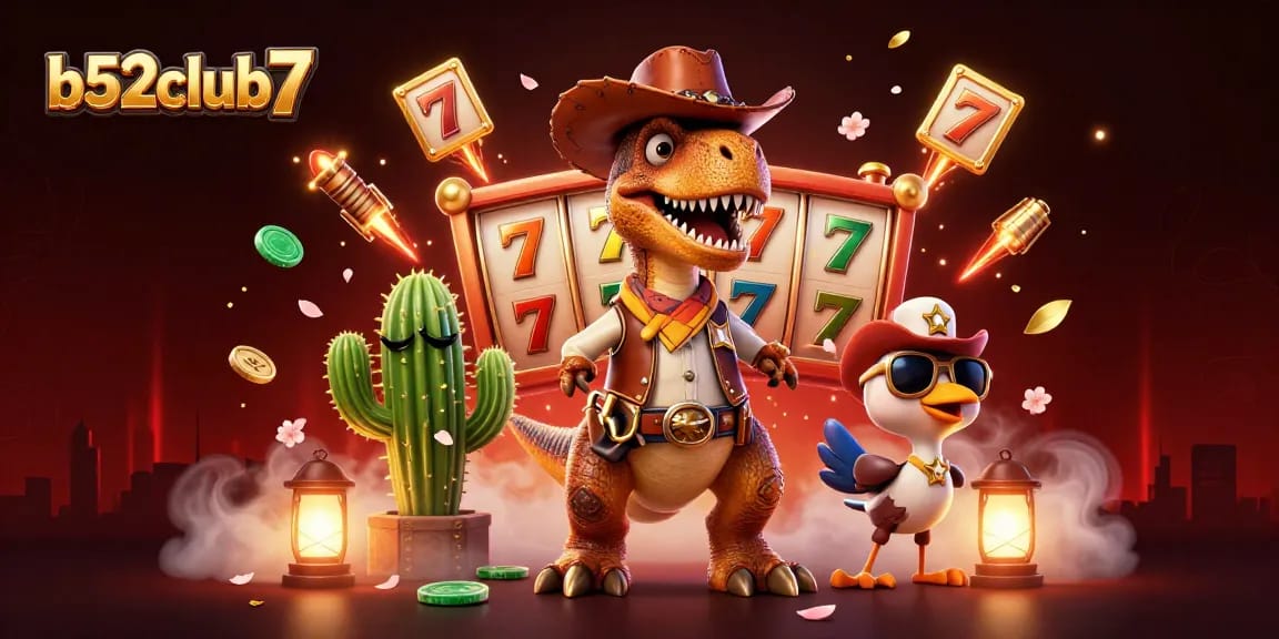 Play exciting games at b52club7 with vibrant casino elements in a dynamic 3D scene.
