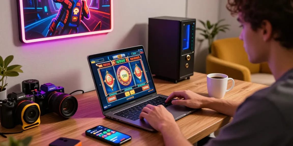 Engaging online slot gaming experience with vibrant colors and accessories.