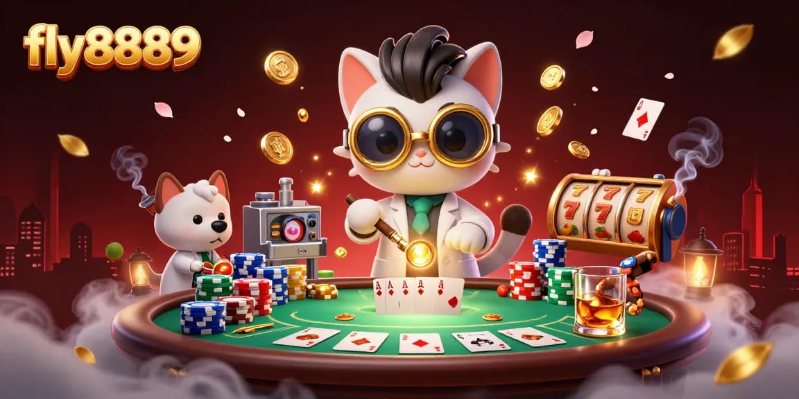 Engage in thrilling gameplay at fly8889 with a mad scientist cat and a loyal dog creating gold-coin magic