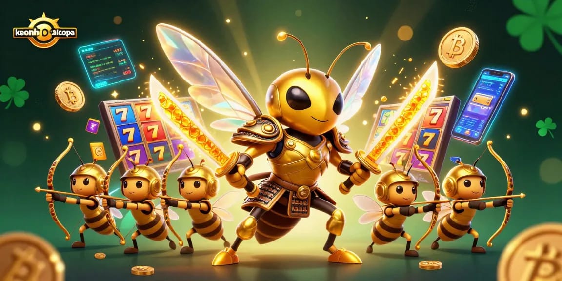 Spin and win with keonhacaicopa's vibrant slot games featuring lucky symbols and rich colors.