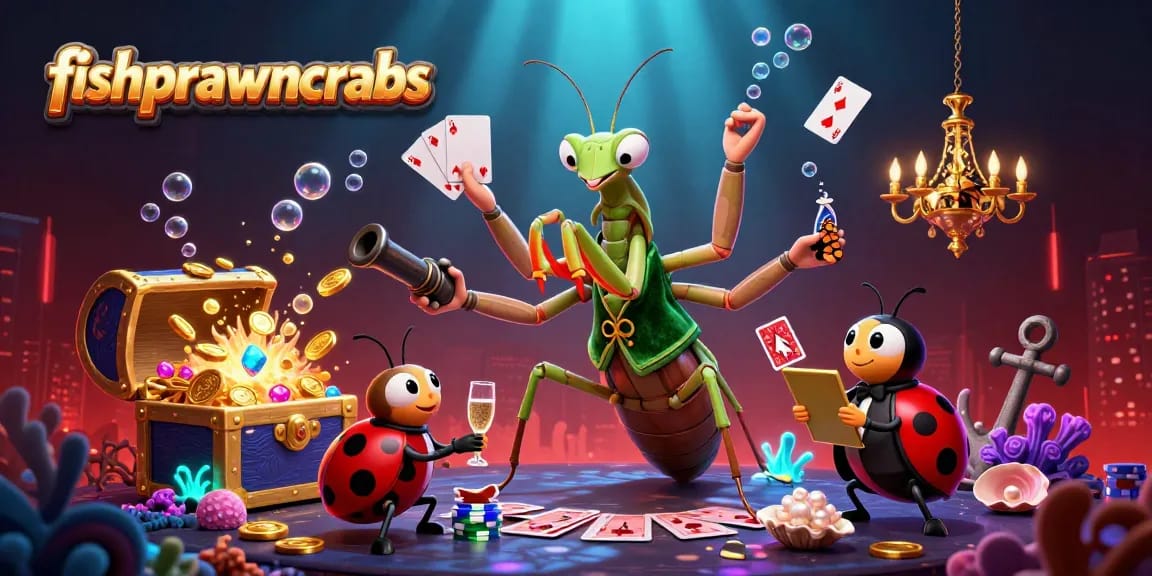 Experience thrilling fishprawncrabs action with vibrant underwater game elements and characters.