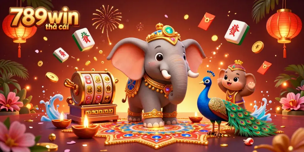 Engage with exciting games at 789win nhà cái, featuring colorful elements like slot machines and dynamic casino visuals.