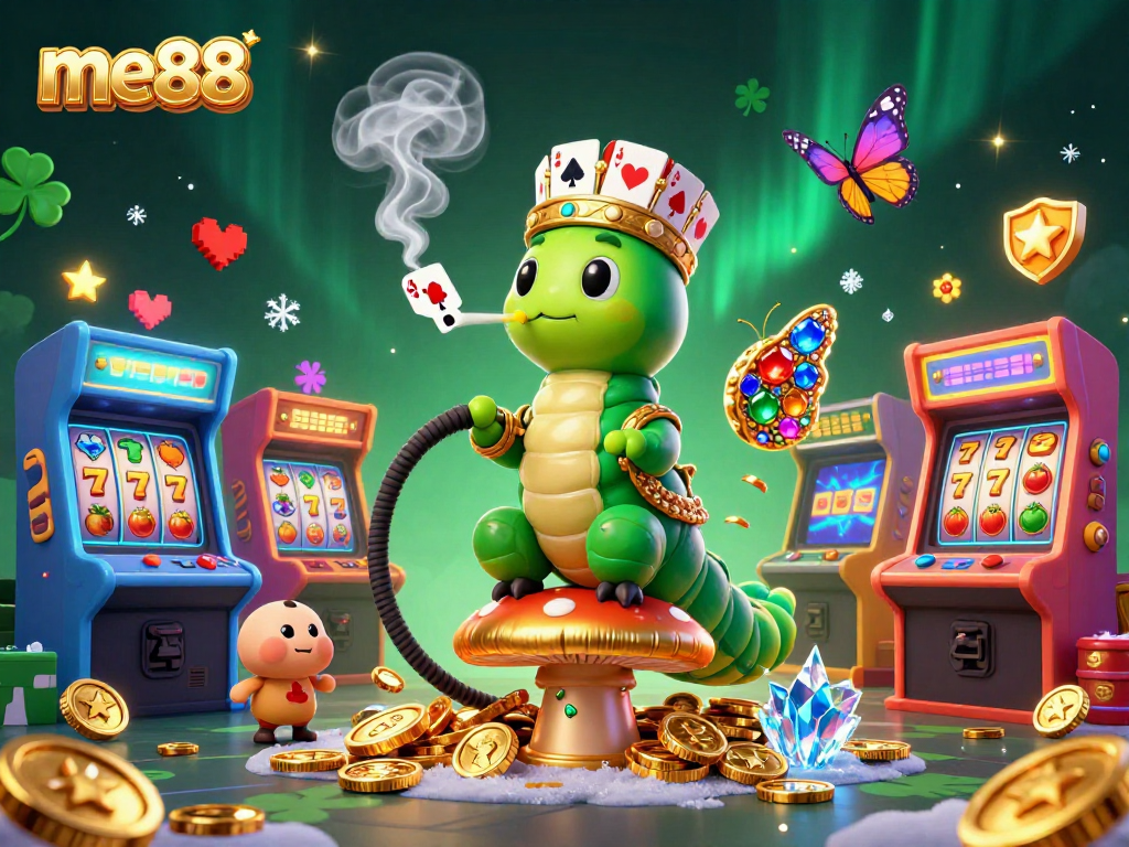 Experience the action with me88's vibrant 3D illustration showcasing exciting casino elements.