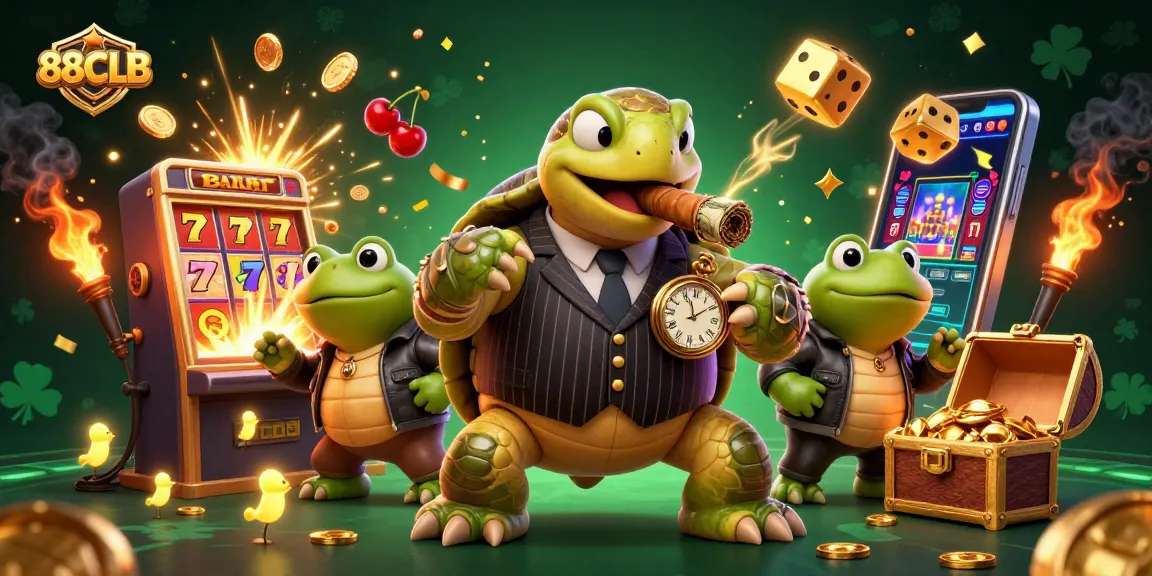 Experience thrilling gaming action at 88CLB with a dynamic casino scene featuring characters and jackpots!