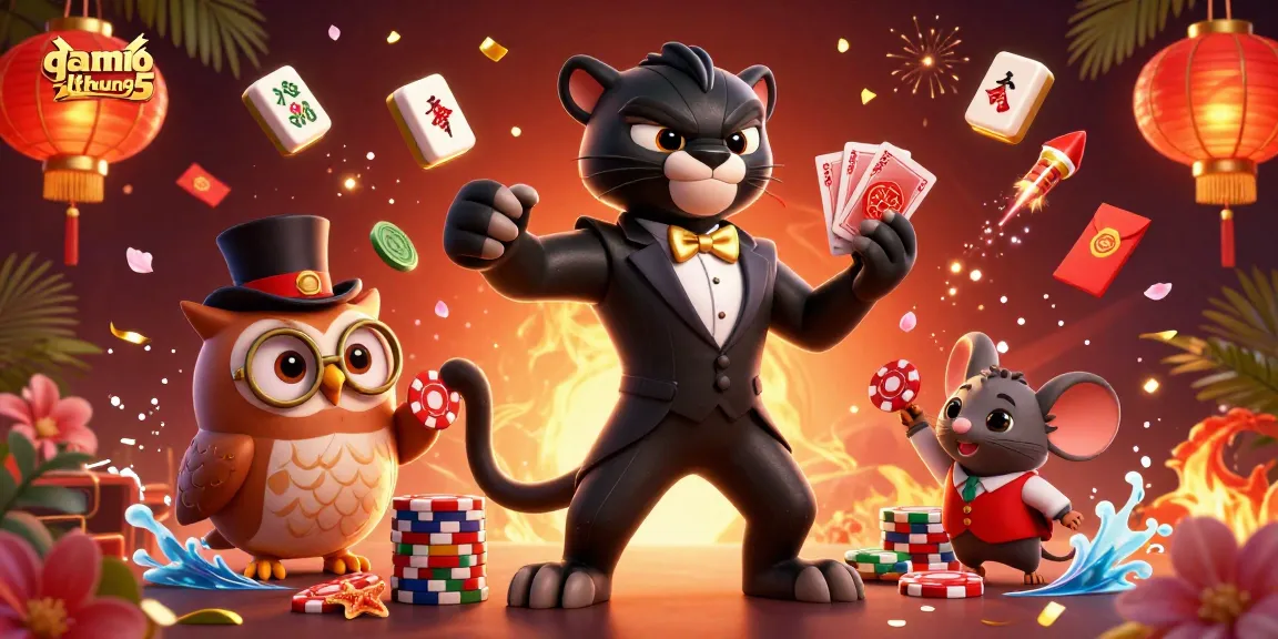 Engage in thrilling gameplay with gamebaidoithuong5's vibrant characters and casino elements.