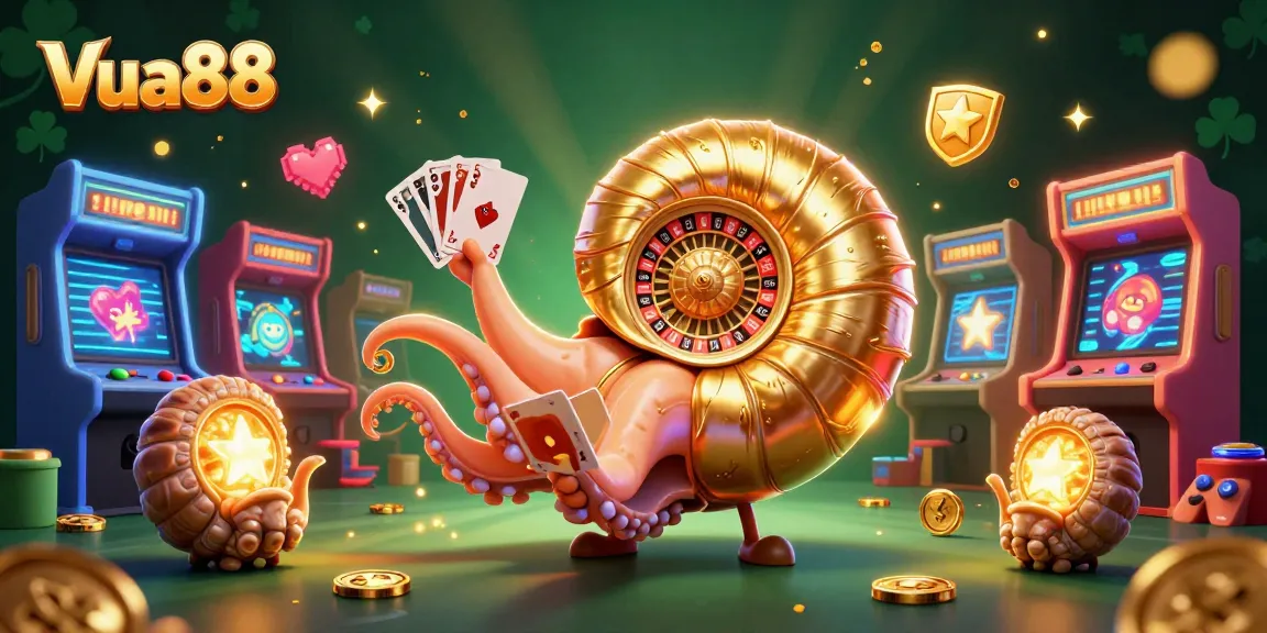 Engage with Vua88's thrilling online gambling experience featuring a vibrant 3D casino scene.