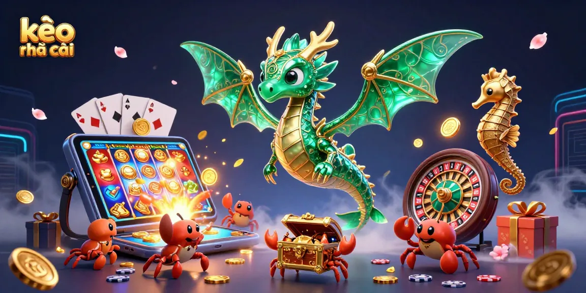 Engage in thrilling kèo nhà cái action with a vibrant sea dragon and dynamic casino elements!