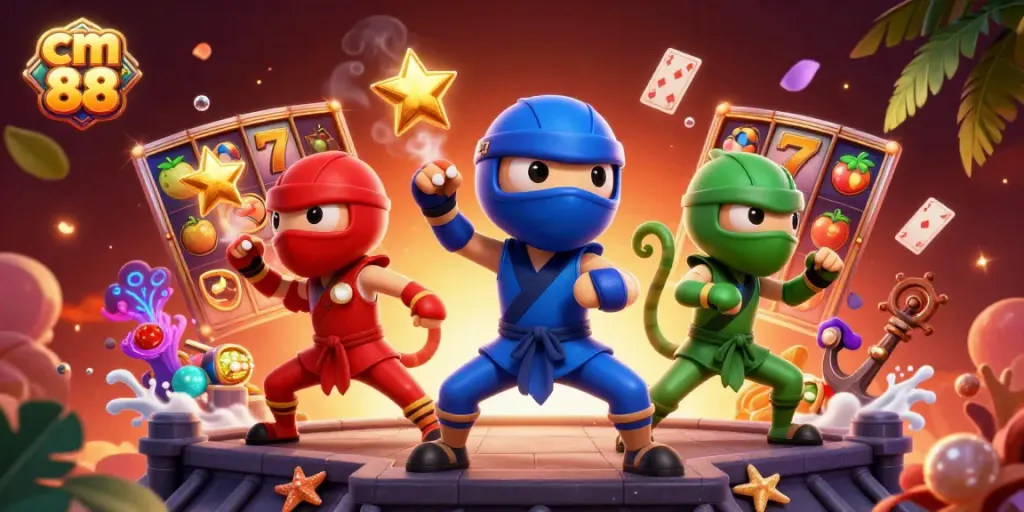 Experience the excitement of cm 88 slots with ninja chameleons battling for gold coins and jackpots.
