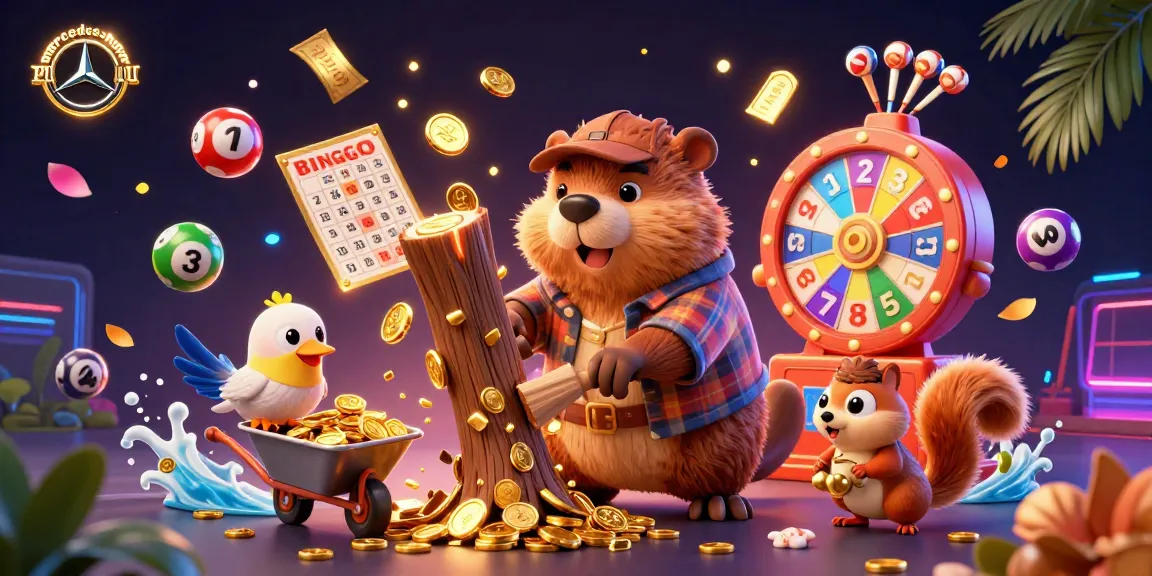Engage in fun with mercedes-nohu as cartoon characters celebrate together in a vibrant casino-themed scene featuring golden coins and dynamic lottery elements.