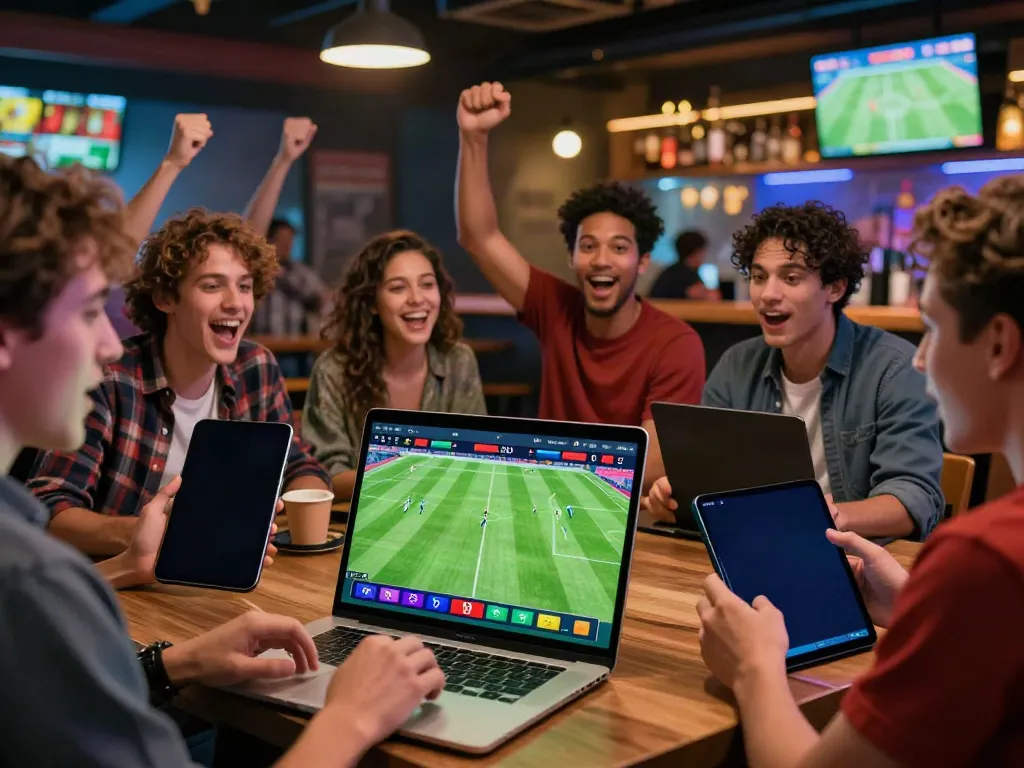 Socolive live soccer stream experience with fans celebrating and engaging, highlighting vibrant betting atmosphere.