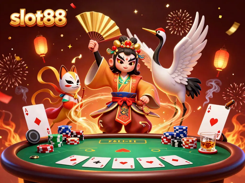 Engage in exciting gameplay on slot88 with vibrant 3D characters and casino elements.