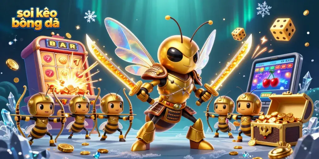 Engage in soi kèo bóng đá with dynamic 3D casino illustration showcasing vibrant gaming elements.