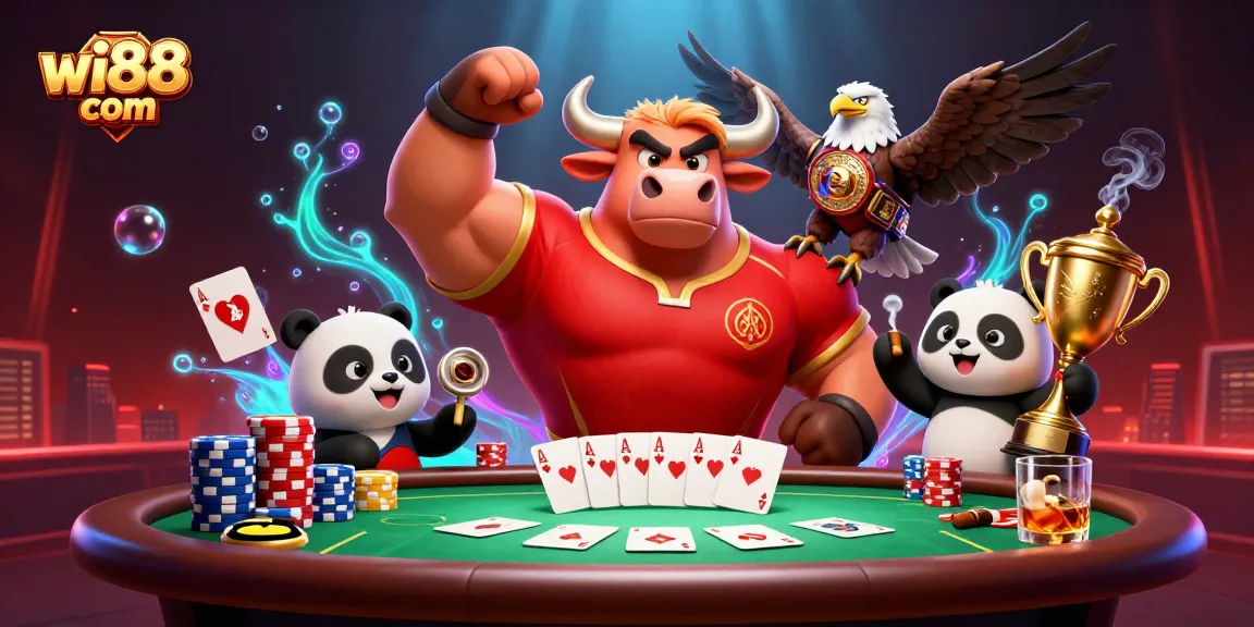 Join the excitement at wi88 com with winning mascots in a lively casino atmosphere!